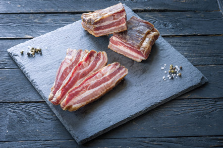 Puff meat. Dried pork meat. Meat with spices. Top.
