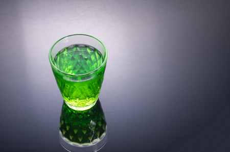 Herbal drink green. Herbal drink in a glass. Top.の写真素材