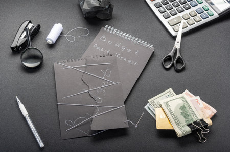 Broken plans and forecasts. Poor budgeting and plans. Money and business plans. Office and money.