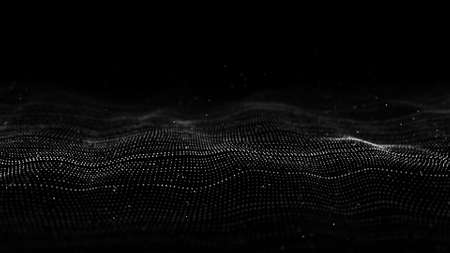 3d digital wave. technology waves. Flow digital structure. Cyber technology background.の写真素材