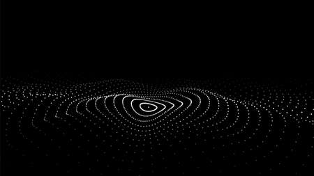 3D digital wave. technology waves. Flow digital structure. Cyber technology background.のイラスト素材