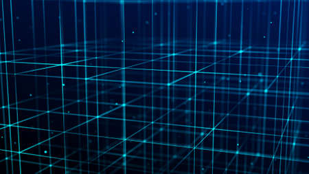 technology blockchain concept. Dynamic movement of a digital data stream.の写真素材