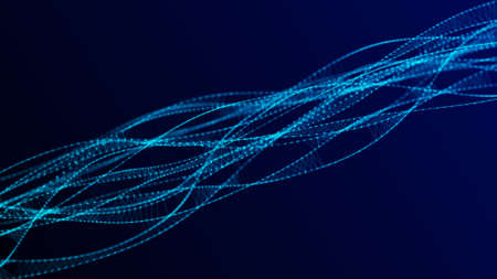 Molecular DNA structure. sound waves of particles. network connections structure.