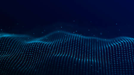 3d digital wave. technology waves. Flow digital structure. Cyber technology background.の写真素材