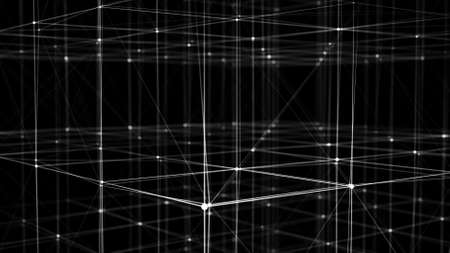 technology blockchain concept. Visualization of the dynamic flow of the cryptocurrency industry.