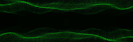 3d dynamic double digital wave. smart technology wave. Flow digital structure. Cyber technology...