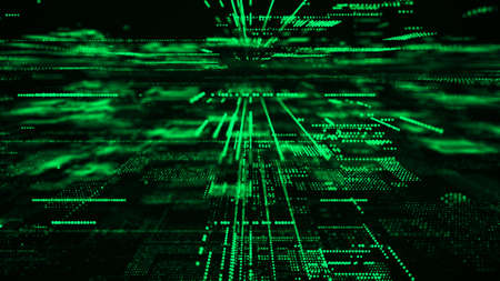 computer technology background. digital data flow. network connection structure. Big data visualization.の写真素材