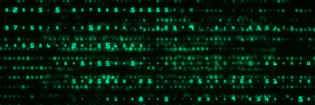 Digital background green matrix. Coding or hacking concept. flow of random numbers.の写真素材