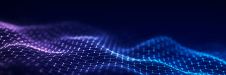 Technology hexagon dynamic wave. Futuristic honeycomb concept. digital technology webflow. Big data...