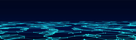 Futuristic digital data transfer concept. High-speed data flow of cryptocurrency servers. blockchain...