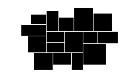Empty photo collage template of 17 parts. Frames for photos. collage concept.のイラスト素材