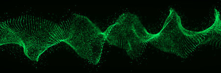 Futuristic dynamic swirling digital wave. Abstract nanotechnology flow. science background concept....