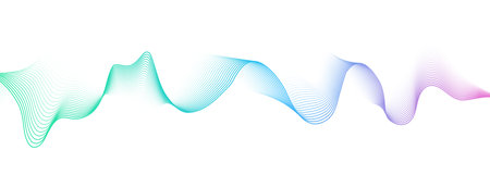 Abstract colorful gradient smooth wave on a white background. dynamic sound waves. design element....