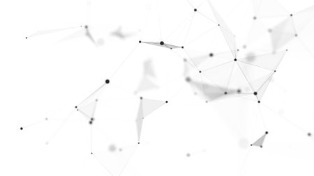 Futuristic network connection structure. Concept of hi-tech and future. Communication and web concept. Big data visualization. 3D rendering.の写真素材