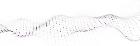 Dynamic wave with connected dots and lines on a white background. Digital wave background concept....