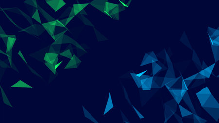 Futuristic geometric double data flow background with connecting dots and lines. Abstract digital...