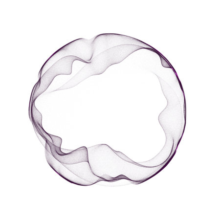 Futuristic spherical equalizer for music on white background. Frequency of particle collisions under...