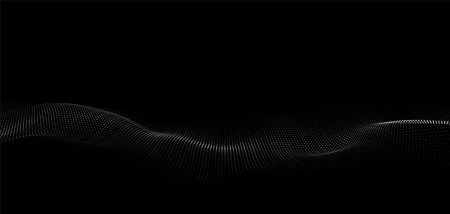 Wave of particles. Digital wave background concept. Abstract technology background. Big data visualization. vector illustration.のイラスト素材