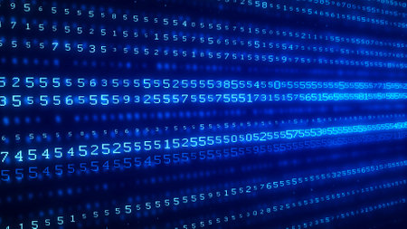 Digital background blue matrix. Coding or hacking concept. abstract data concept. 3d rendering.