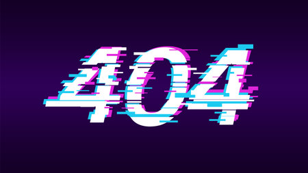 Glitch text effect. Screen glitch VHS effect. Data Access Error. Hacking cybersecurity. vector illustration.のイラスト素材