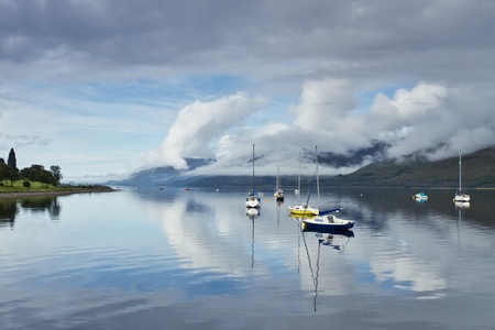 Loch Linnhe Morning Mistの写真素材