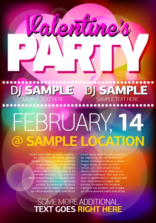 Valentines Party Flyer Posterのイラスト素材
