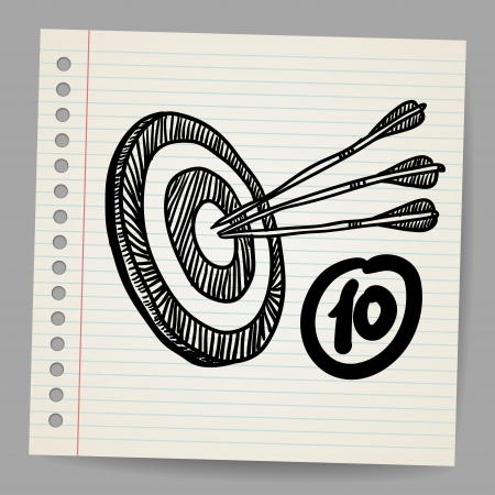 Target mission illustration vector doodleのイラスト素材