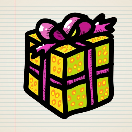 Doodle cartoon giftのイラスト素材