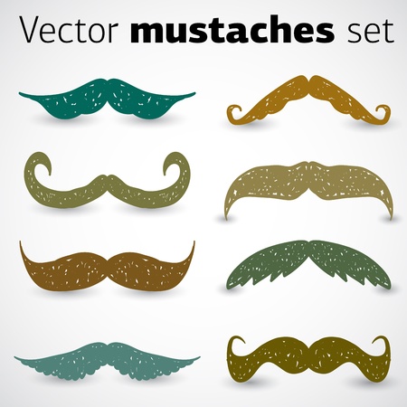 A stylish retro mustaches setのイラスト素材