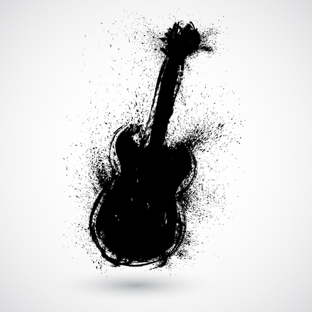 Grunge styled guitarのイラスト素材