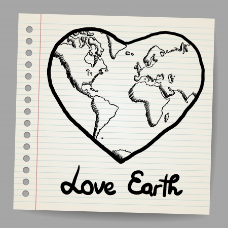 Earth Love doodleのイラスト素材