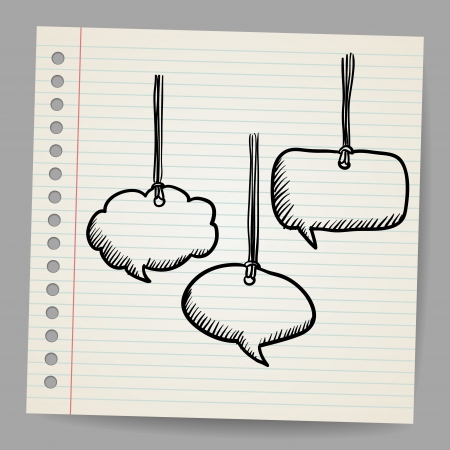 Blank doodle speech bubblesのイラスト素材