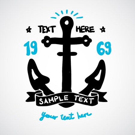 Doodle anchor illustration with place for your textのイラスト素材