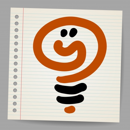 Idea light bulb doodle illustrationのイラスト素材