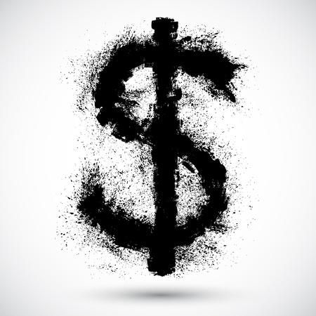Vector illustration of Dollar splatter design element のイラスト素材