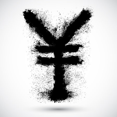 Yen grunge signのイラスト素材