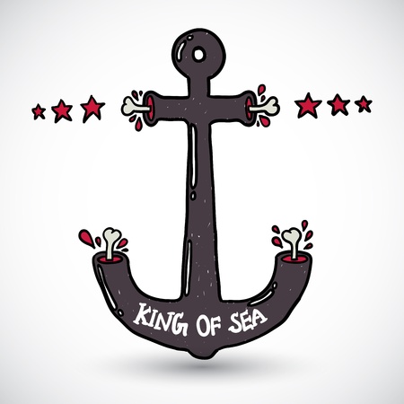 Anchor doodle vectorのイラスト素材