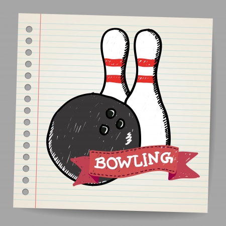 Sketch bowlingのイラスト素材
