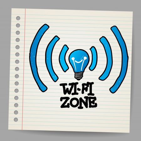 Vector Doodle Wireless Iconのイラスト素材