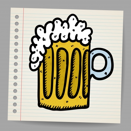 Scribble beer mugのイラスト素材