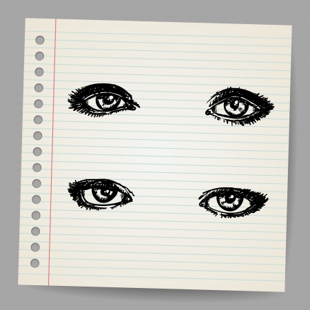 Hand Drawn Eyesのイラスト素材