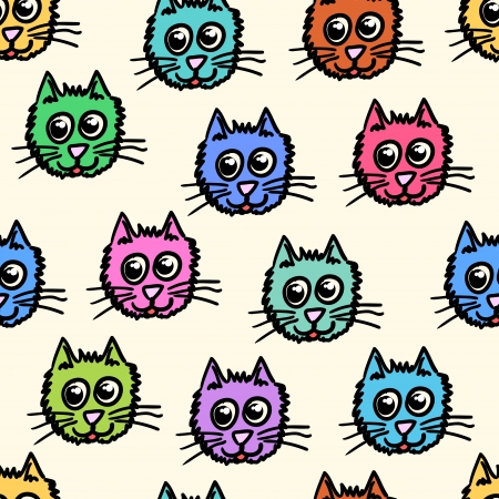 Seamless pattern of the catsのイラスト素材