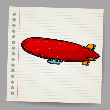 Dirigible  Doodle styleのイラスト素材