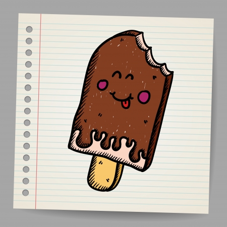 Doodle ice cream dessert style sketch のイラスト素材
