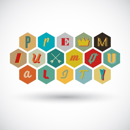  premium quality badgeのイラスト素材