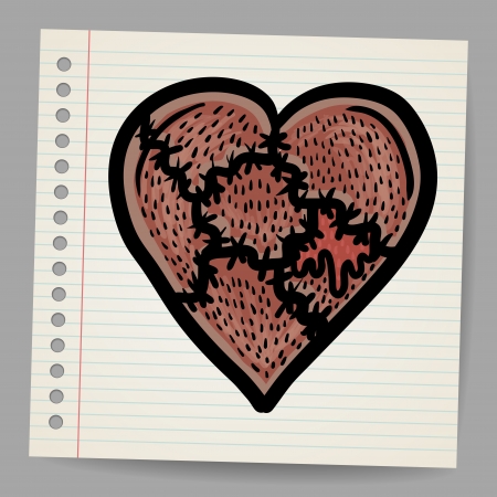 Broken heart cartoonのイラスト素材