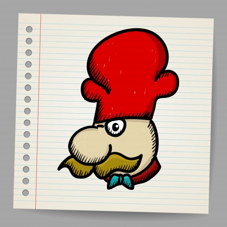 Chef cook cartoon faceのイラスト素材