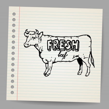 Scribble cowのイラスト素材