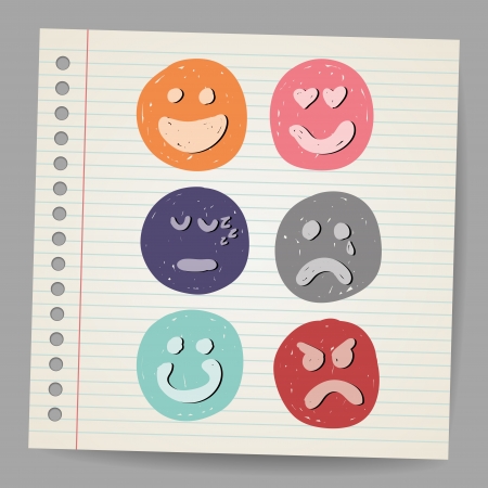 Scribble facesのイラスト素材