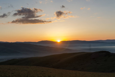 a sunrise on the veldの写真素材